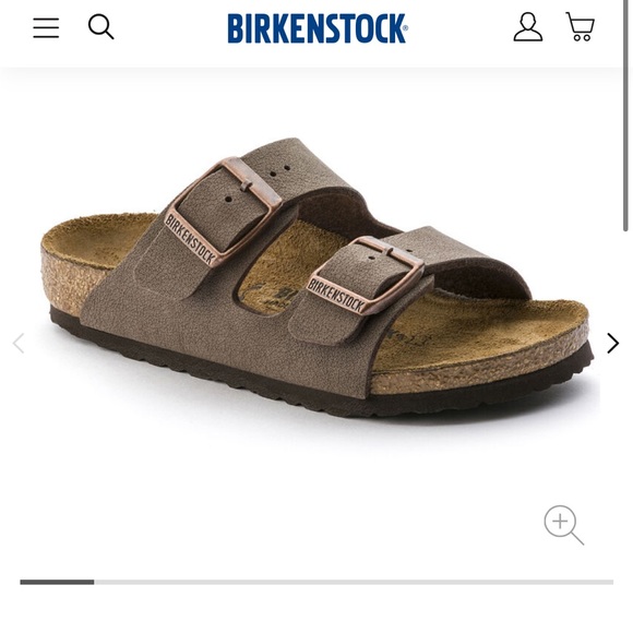 Birkenstock Shoes - Size 3 kids/ 5 women’s Arizona Birkenstocks brown straps with copper buckle.